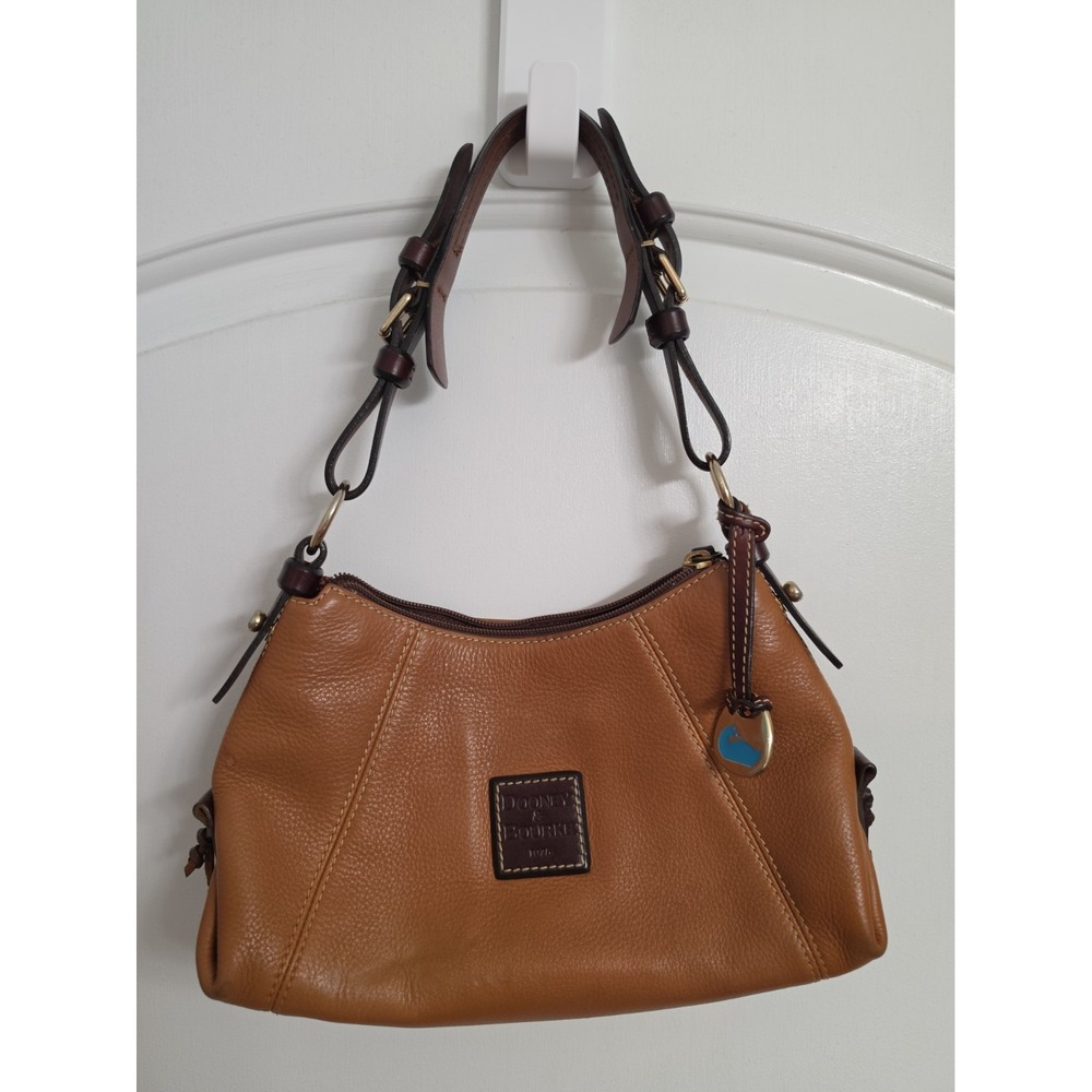 Vintage British Brown Leather Dooney & Bourke 1975 mini East/West slouch Bag